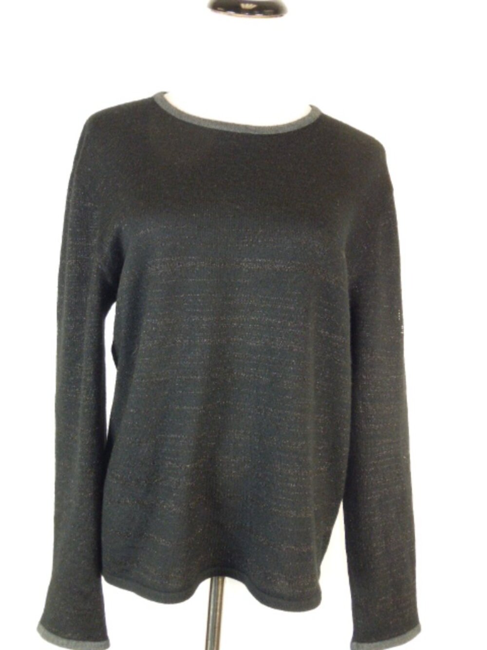 ICEBERG JEANS BLACK SWEATER crewneck crystals M logo